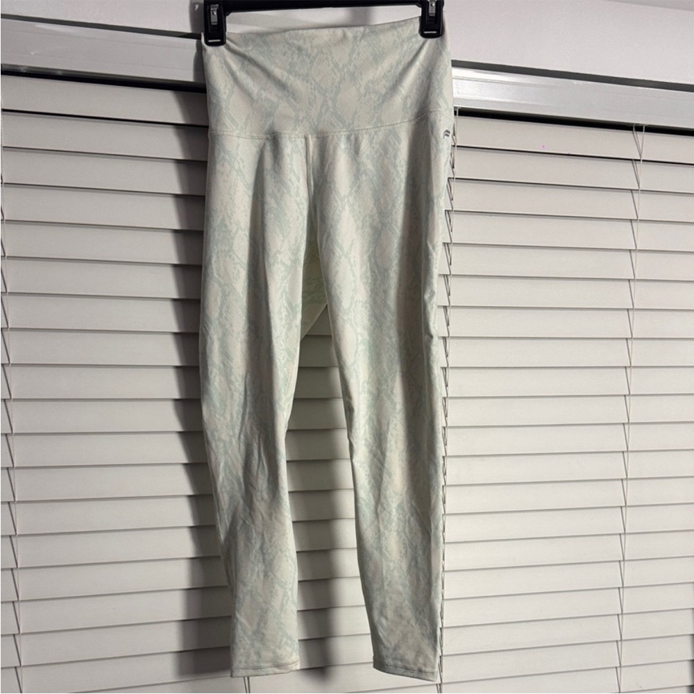 Fabletics Light Mint PowerHold Leggings with Subtle Print